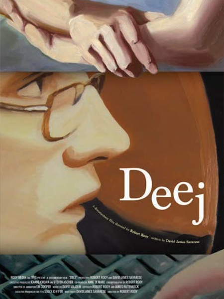 DEEJ documentary poster with a painting of DJ Savarese in profile